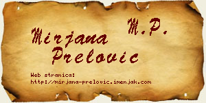 Mirjana Prelović vizit kartica
